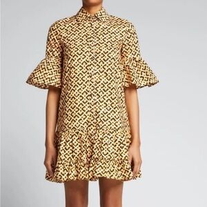 Mazik women’s small short sleeve button down mini short dress geo print